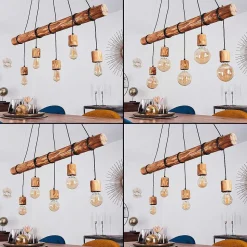 Suspension Canedo Brun, Noir, 5 Lumieres