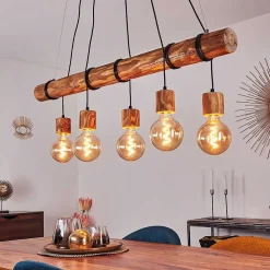 Suspension Canedo Brun, Noir, 5 Lumieres