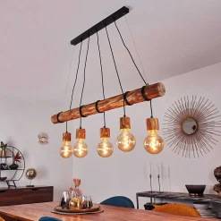 Suspension Canedo Brun, Noir, 5 Lumieres