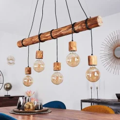 Suspension Canedo Brun, Noir, 5 Lumieres