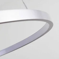 Suspension Canisteo Led Argente, 2 Lumieres, Telecommandes, Changeur De Couleurs