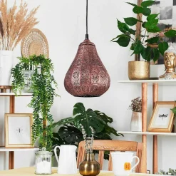 Suspension Cassis Cuivre, 1 Lumiere