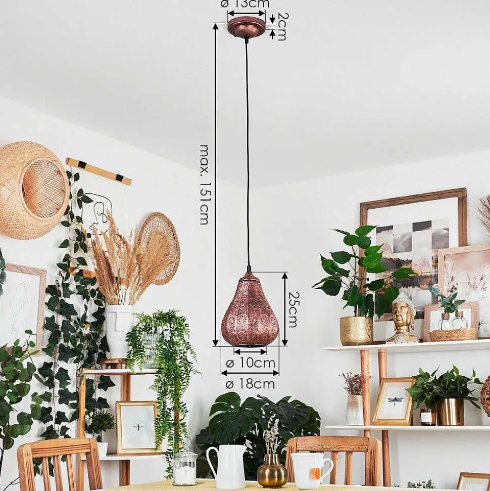 Suspension Cassis Cuivre, 1 Lumiere