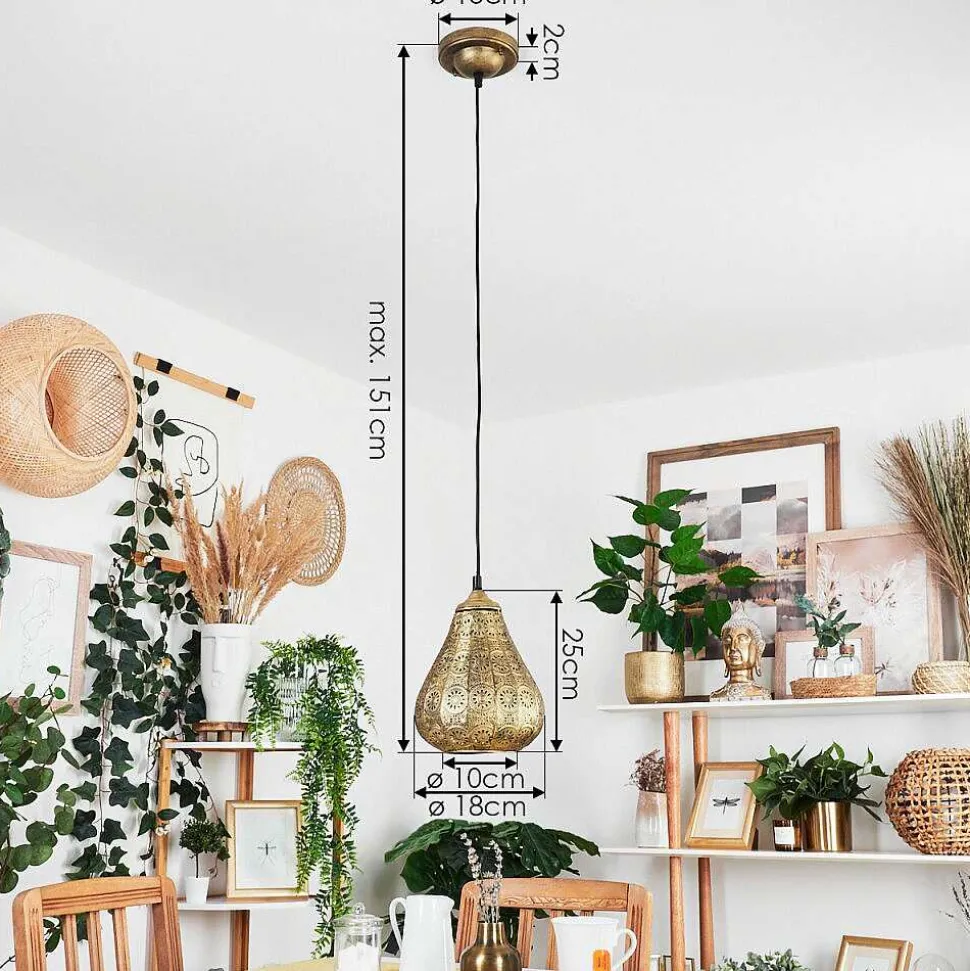 Suspension Cassis Vieux Laiton, 1 Lumiere