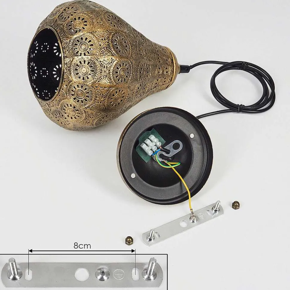 Suspension Cassis Vieux Laiton, 1 Lumiere