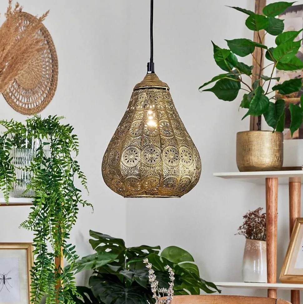 Suspension Cassis Vieux Laiton, 1 Lumiere