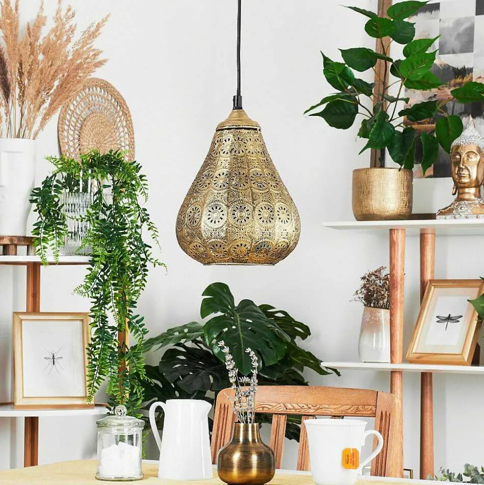 Suspension Cassis Vieux Laiton, 1 Lumiere