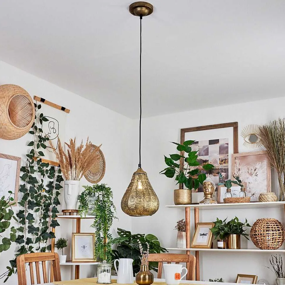 Suspension Cassis Vieux Laiton, 1 Lumiere