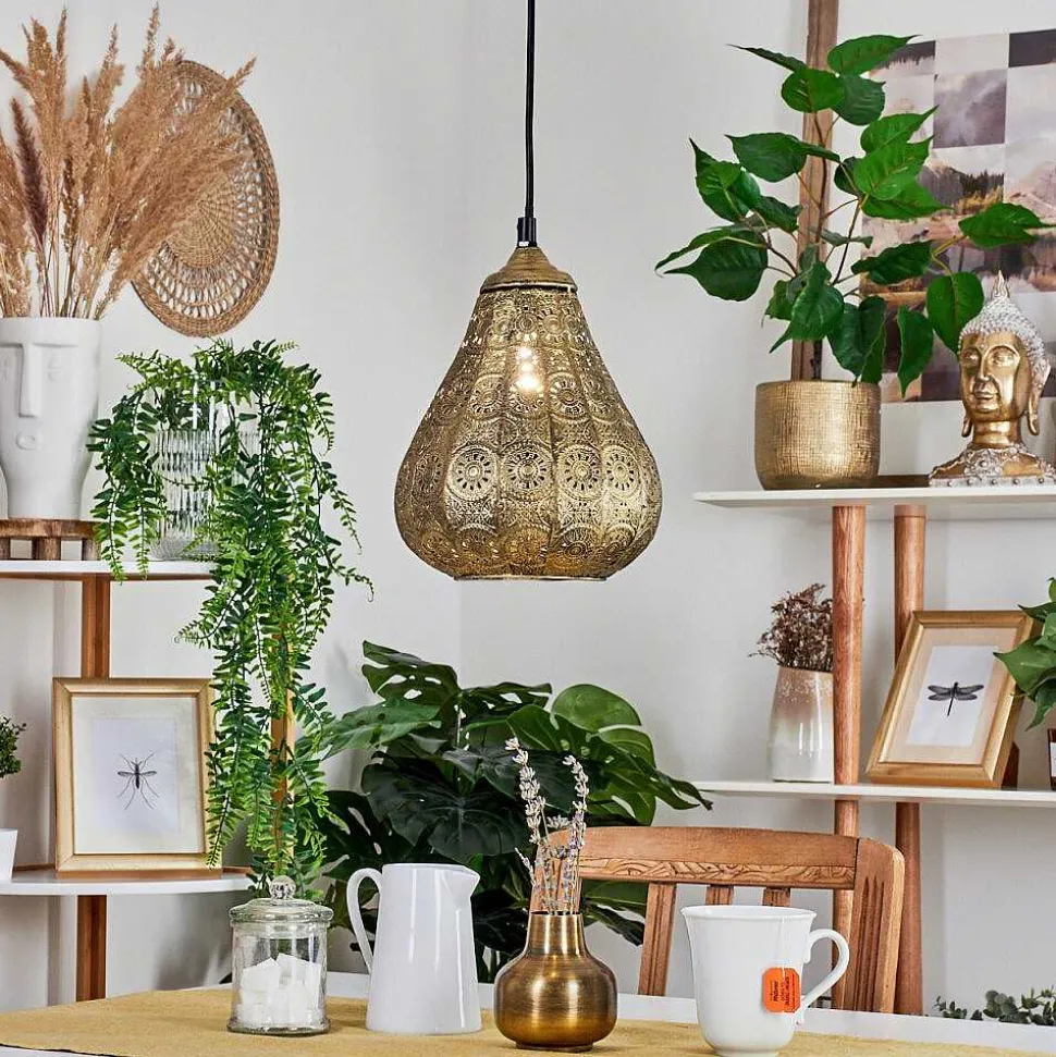 Suspension Cassis Vieux Laiton, 1 Lumiere