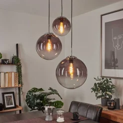 Suspension Degevos Gris, 3 Lumieres