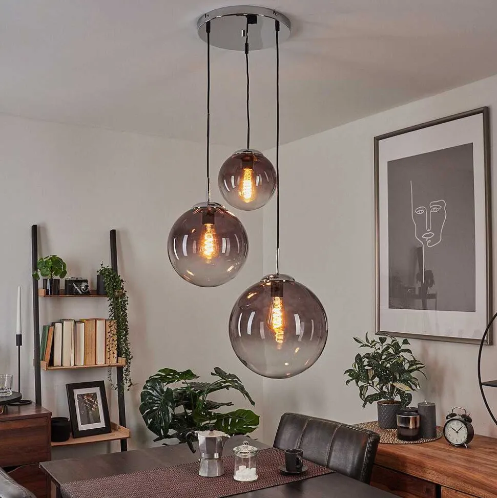 Suspension Degevos Gris, 3 Lumieres