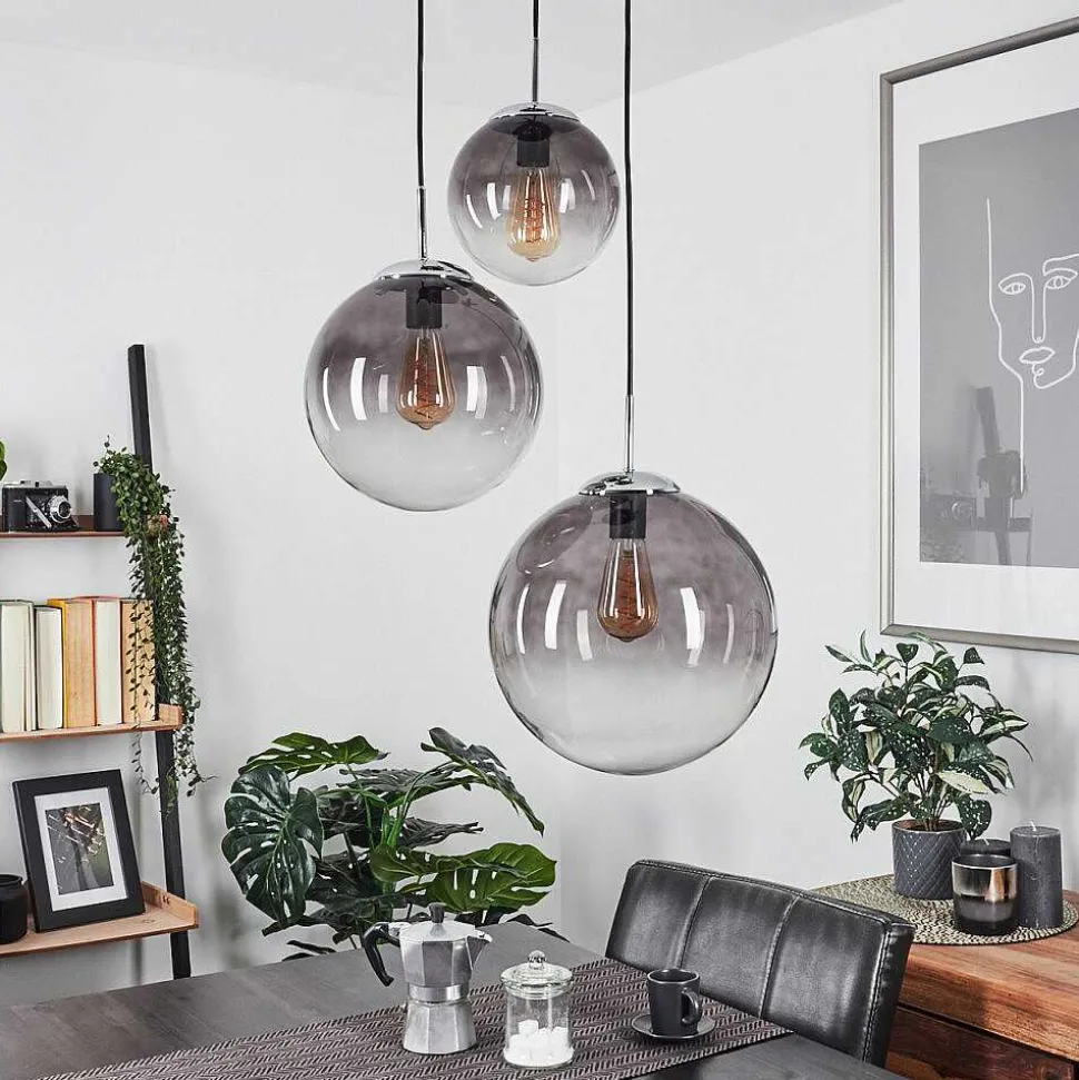 Suspension Degevos Gris, 3 Lumieres