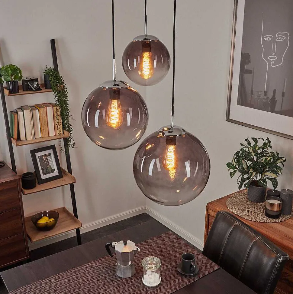 Suspension Degevos Gris, 3 Lumieres