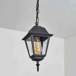 Suspension Exterieur Naofe Noir, 1 Lumiere