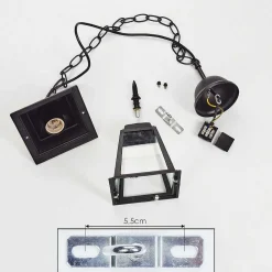 Suspension Exterieur Naofe Noir, 1 Lumiere