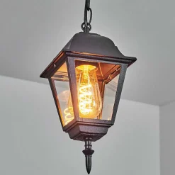 Suspension Exterieur Naofe Noir, 1 Lumiere