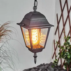 Suspension Exterieur Naofe Noir, 1 Lumiere