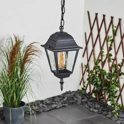 Suspension Exterieur Naofe Noir, 1 Lumiere