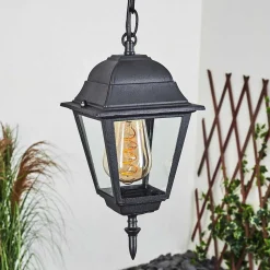 Suspension Exterieur Naofe Noir, 1 Lumiere