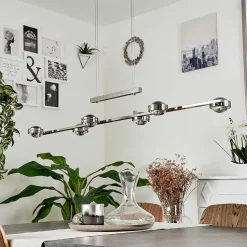 Suspension Fernandaires Led Nickel Mat, 12 Lumieres