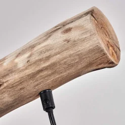 Suspension Gainesville Bois Fonce, Noir, 4 Lumieres