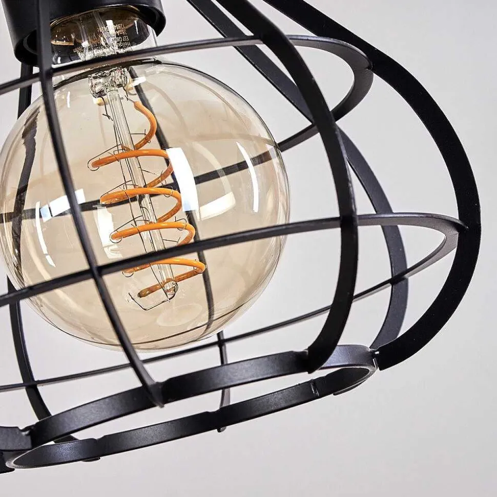 Suspension Gainesville Bois Fonce, Noir, 4 Lumieres