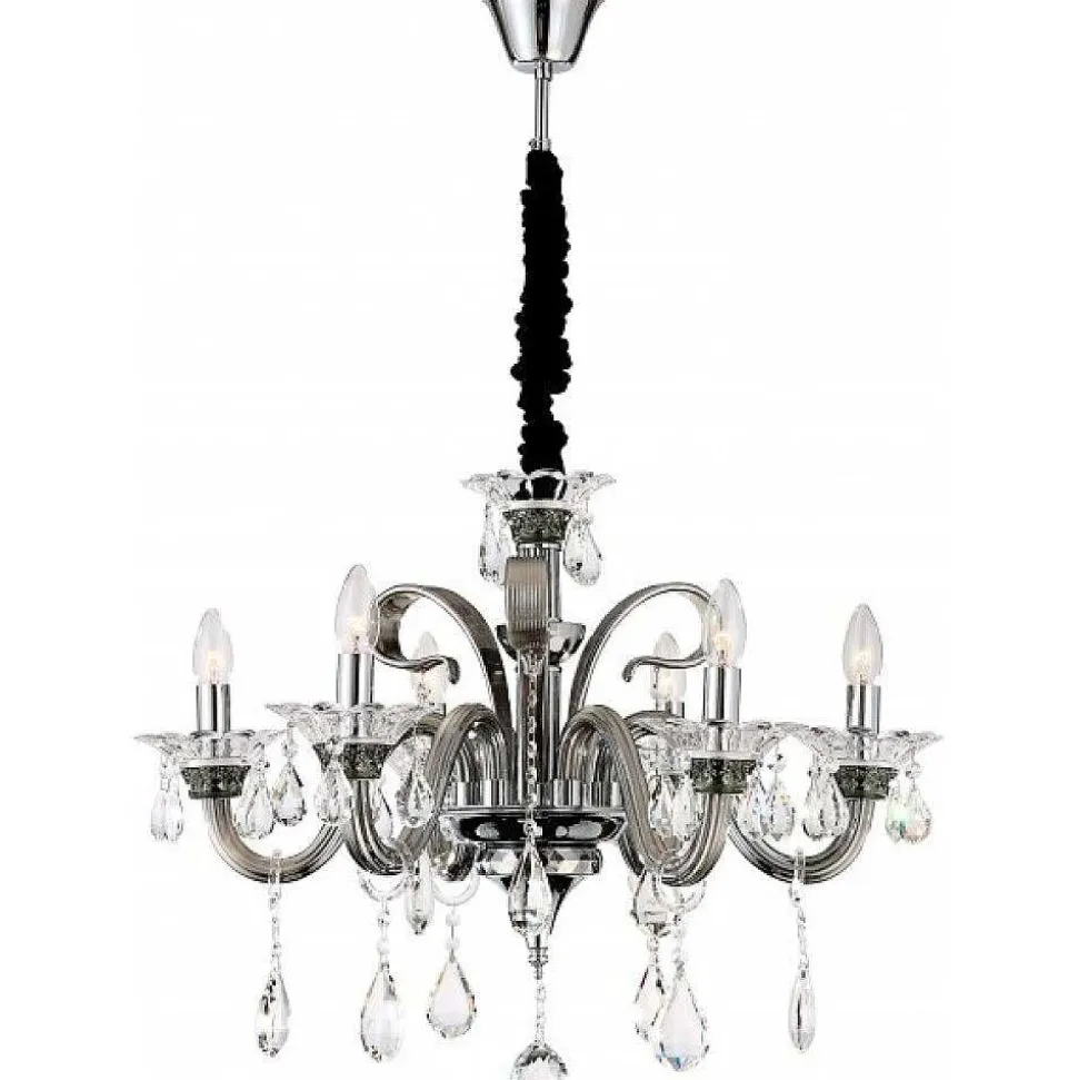 Suspension Globo Dunja Chrome, Transparent, 6 Lumieres