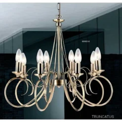 Suspension Globo Truncatus Vieux Laiton, 8 Lumieres