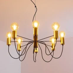 Suspension Gnarp Noir Dore, 8 Lumieres