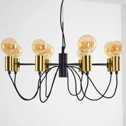 Suspension Gnarp Noir Dore, 8 Lumieres