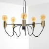 Suspension Gnarp Noir Dore, 5 Lumieres