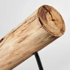 Suspension Gondo Bois Clair, Noir, 4 Lumieres