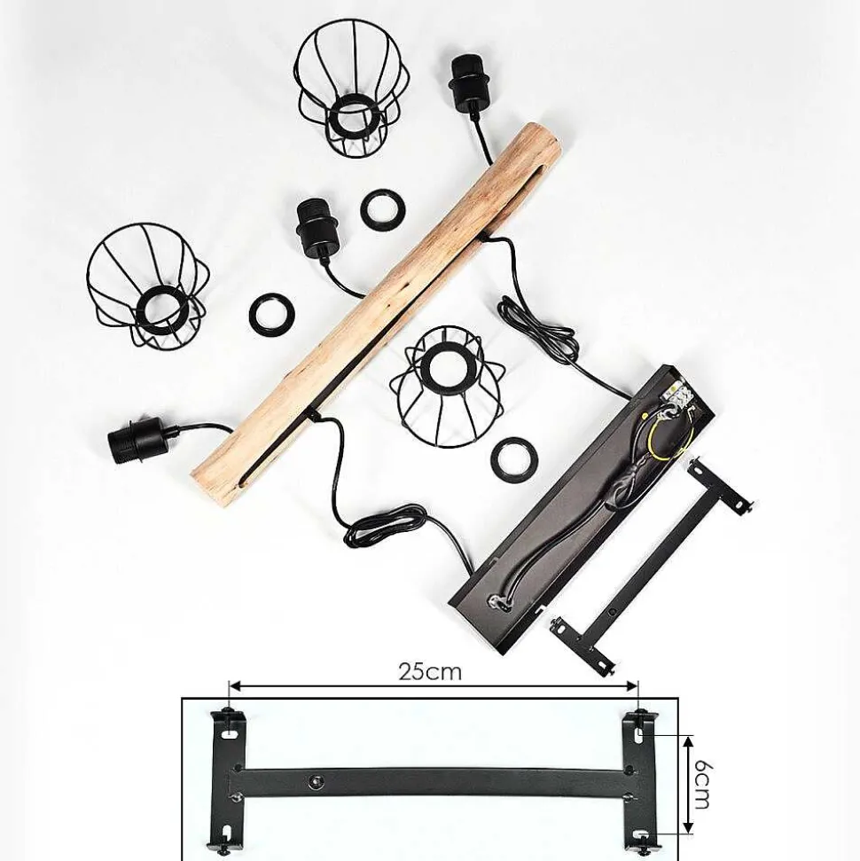 Suspension Gondo Brun, Noir, 3 Lumieres