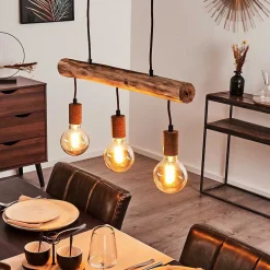 Suspension Gondo Rouille, 3 Lumieres