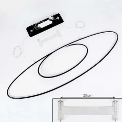 Suspension Harpeth Led Noir, 1 Lumiere