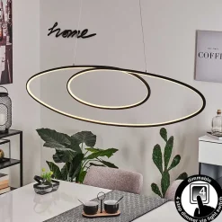 Suspension Harpeth Led Noir, 1 Lumiere