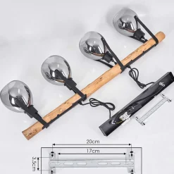 Suspension Hocker Ecru, Noir, 4 Lumieres