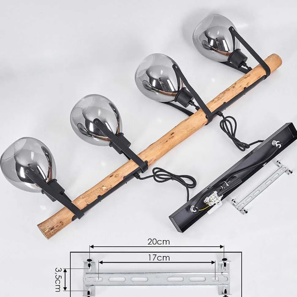 Suspension Hocker Ecru, Noir, 4 Lumieres