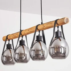 Suspension Hocker Ecru, Noir, 4 Lumieres