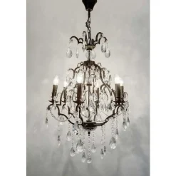 Suspension Hollander Cristallo Anthracite, 6 Lumieres