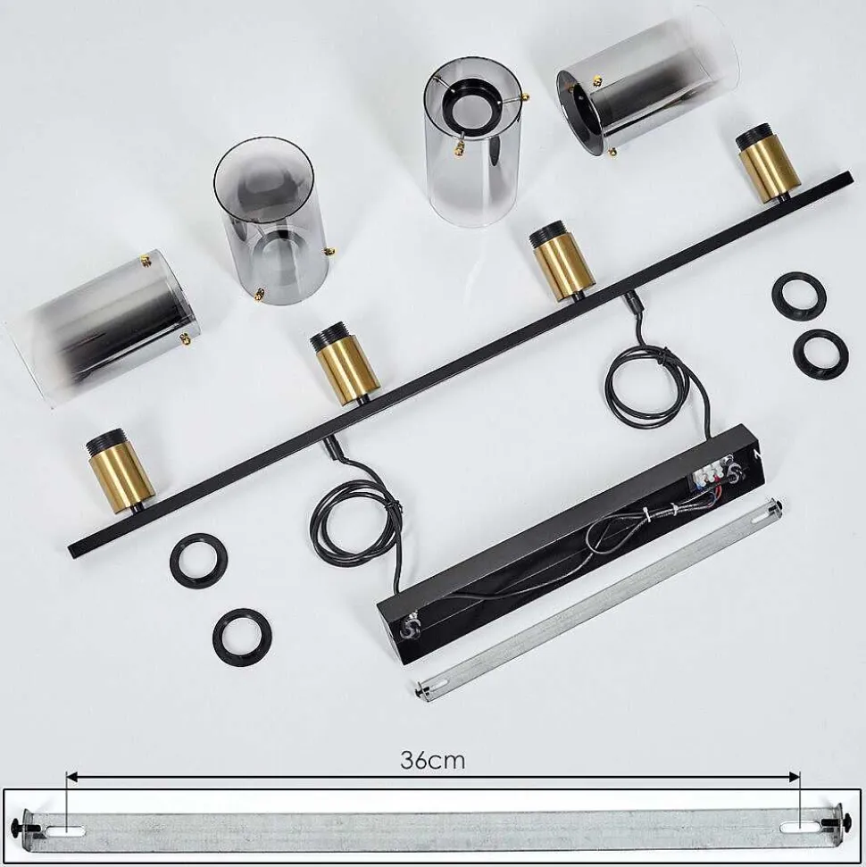 Suspension Hunouri Noir, 4 Lumieres