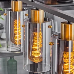 Suspension Hunouri Noir, 4 Lumieres