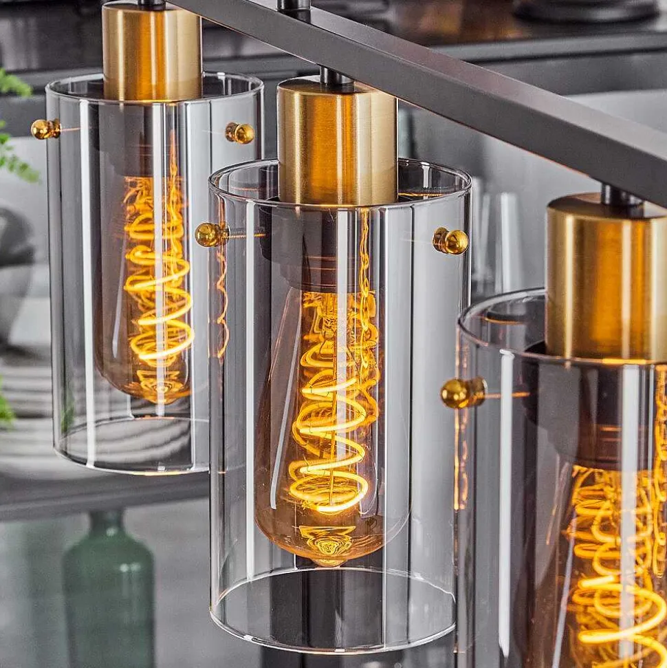 Suspension Hunouri Noir, 4 Lumieres