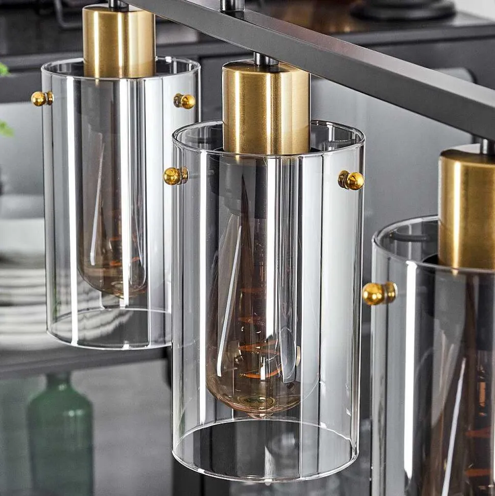 Suspension Hunouri Noir, 4 Lumieres