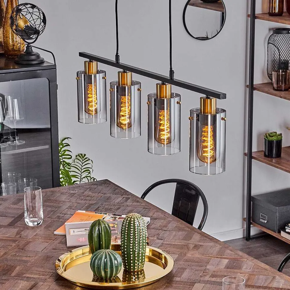 Suspension Hunouri Noir, 4 Lumieres