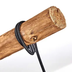 Suspension Imana Bois Clair, Noir, 5 Lumieres