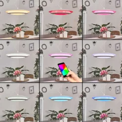 Suspension Ittingen Led Blanc, 1 Lumiere, Changeur De Couleurs