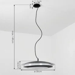 Suspension Ittingen Led Noir, 1 Lumiere, Changeur De Couleurs
