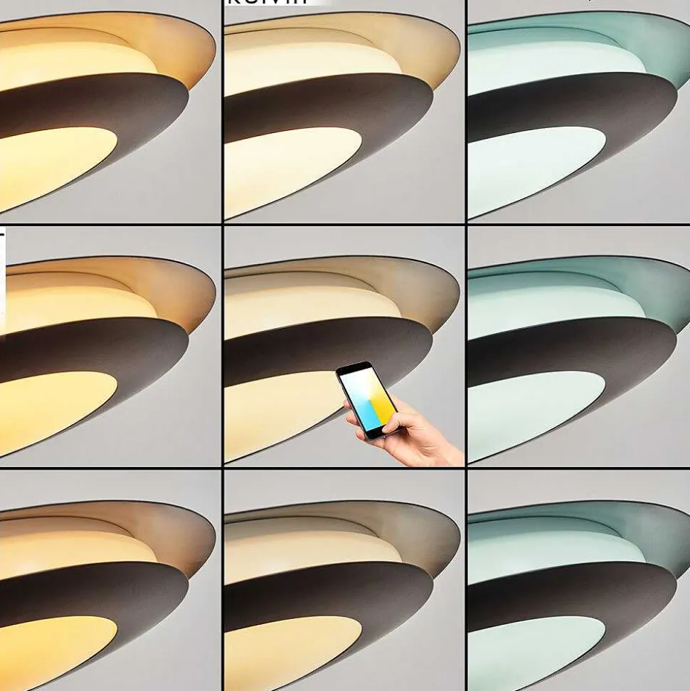 Suspension Ittingen Led Noir, 1 Lumiere, Changeur De Couleurs