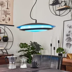 Suspension Ittingen Led Noir, 1 Lumiere, Changeur De Couleurs